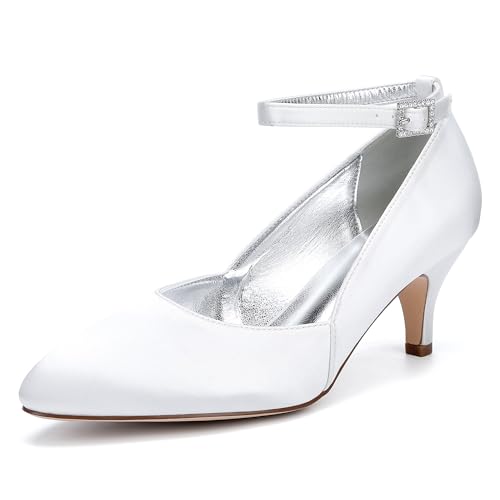 Hochzeitsschuhe Klassische Damenpumps Brautschuhe Pointed Toe Stiletto Low Heels 6Cm,Elfenbein,42 EU Hochzeitsschuhe Klassische Damenpumps Brautschuhe Pointed Toe Stiletto Low Heels 6Cm,Elfenbein,42 EU von Generic