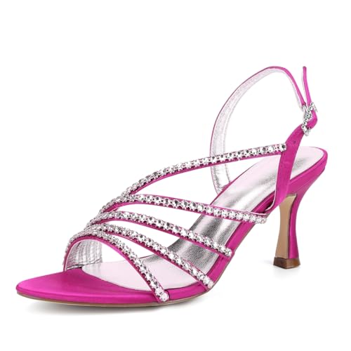 Hochzeitsschuhe Stöckelschuhe High Heels Sandalen Damen Bridal Stiletto High Heels 7Cm Für Kleid,Partys,Abend,Rose red,38 EU Hochzeitsschuhe Stöckelschuhe High Heels Sandalen Damen Bridal Stiletto High Heels 7Cm Für Kleid,Partys,Abend,Rose red,38 EU von Generic