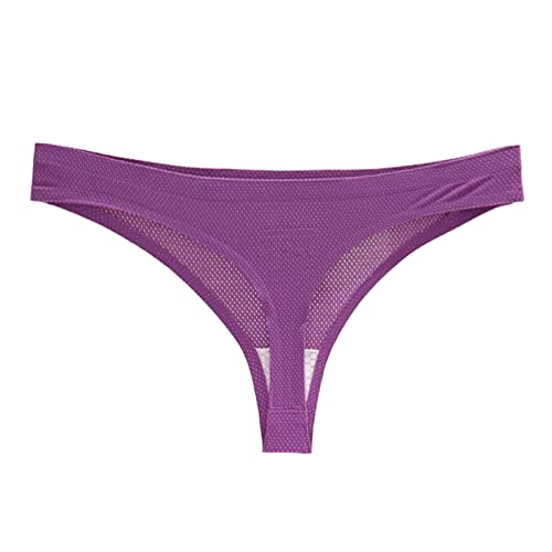 Höschen für Frauen Pack Sexy Freche Tangas Nahtlos High Cut Slip Weich Atmungsaktiv Stretch Hipster Komfort Unterhose Unterwäsche Damen Hohe Taille, Purple, 38 von Generic