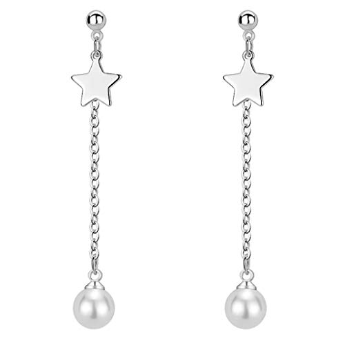 Hohle Kette, Ohrring, Perlen, Stern mit fünf Zacken, rote Perlen, lange Quaste, Studentenohr, robust und kostengünstig von Generic