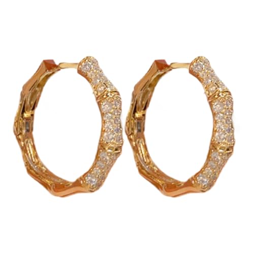 Hohle Ohrringe, Glitzer-Creolen, funkelnde Ohrreifen mit Strass für Frauen, funkelnde leichte Brautohrringe für Teenager-Mädchen von Generic