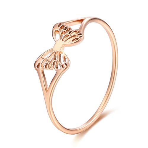 Hohler Schleifen-Schmetterlings-Titanstahl-Mode-einzigartiger Damen-Verlobungsring von Generic