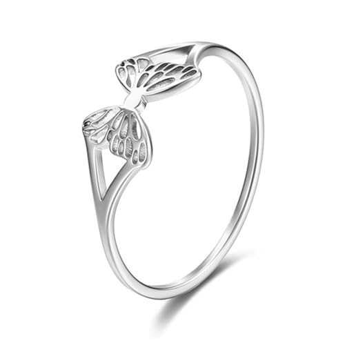 Hohler Schleifen-Schmetterlings-Titanstahl-Mode-einzigartiger Damen-Verlobungsring von Generic