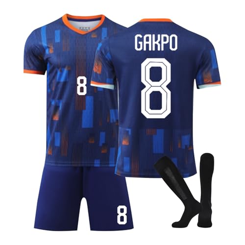 Holland 24 Fußball Trikot, Holland Hause/Auswärts Fußball Trikot für Kinder Erwachsener, Fussball Trikots Shorts und Socken Anzug Jungen Herren von Generic