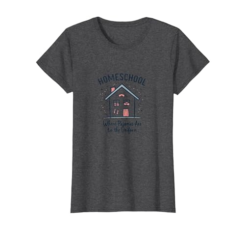 Homeschool Mom: Pyjamas Are The Uniform Lustiges Zitat T-Shirt, Damen, Anthrazit Meliert, XS von Generic