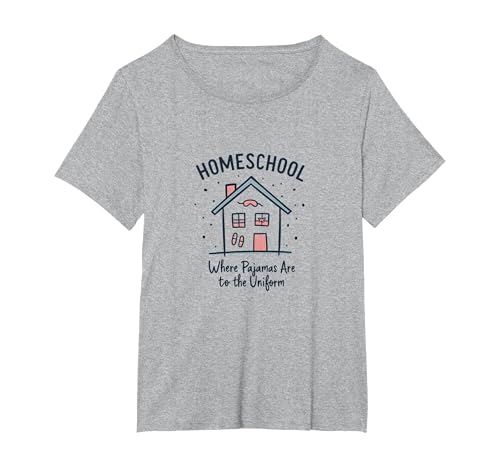 Homeschool Mom: Pyjamas Are The Uniform Lustiges Zitat T-Shirt, Damen Große Größen, Grau Meliert, 4X von Generic