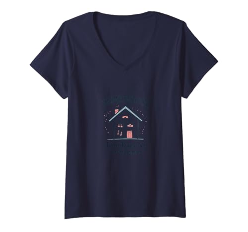 Homeschool Mom: Pyjamas Are The Uniform Lustiges Zitat T-Shirt mit V-Ausschnitt, Damen, Marineblau, M von Generic