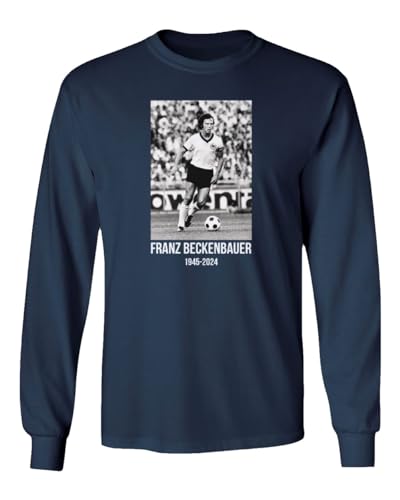 Hommage an die Beckenbauer Fußballlegende 1945-2024 Langarm-T-Shirt (Marineblau, Groß) von Generic