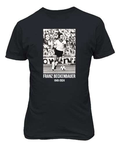 Hommage an die Beckenbauer Fußballlegende 1945-2024 Unisex-T-Shirt (Schwarz, X-Large) von Generic