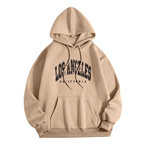 Hoodie Damen, Kapuzenpullover Damen Hoodie Casual LOS Angeles Langarm Pullover Sweatshirt mit Kapuze Sweatjacke Lose Sport Pulli Kapuzenjacke Kapuzenpulli Langarmshirt Shirts Teenager Mädchen von Generic