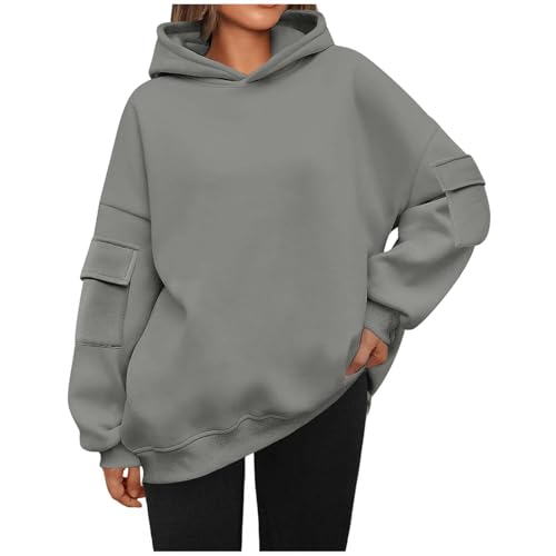 Hoodie Damen Einfarbig Sweatshirt Loose Passform Kapuzenpullover Ärmel mit Taschen Kapuzenpulli Langarm Überschnittene Schultern Oberteile Warmes Autumn Winter Basic Bluse Sportshirt Hoodie Damen Einfarbig Sweatshirt Loose Passform Kapuzenpullover Ärmel mit Taschen Kapuzenpulli Langarm Überschnittene Schultern Oberteile Warmes Autumn Winter Basic Bluse Sportshirt von Generic