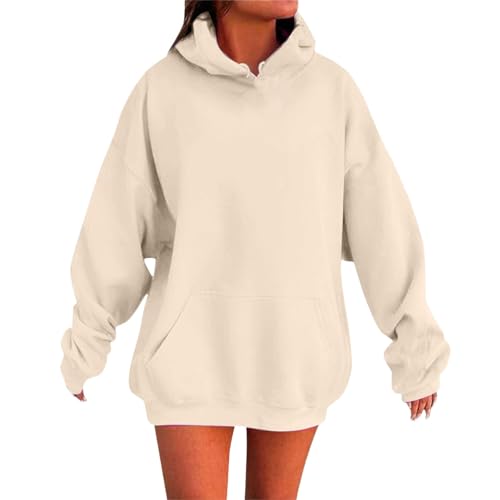 Hoodie Damen Kapuzenpullover Oversized Elegante Kapuzenpulli Winter Warme Sweatshirt mit Kapuze Locker Bequeme Hoody Große Größen Langarm Winterpullover Y2K Streetwear für Damen von Generic