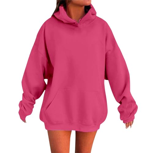 Hoodie Damen Kapuzenpullover Oversized Elegante Kapuzenpulli Winter Warme Sweatshirt mit Kapuze Locker Bequeme Hoody Große Größen Langarm Winterpullover Y2K Streetwear für Damen von Generic