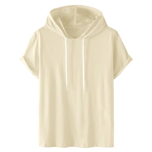 Hoodie Damen Kurzarm Einfarbig Kapuzenpullover Modische Sweatshirt Mit Kapuze Locker Kapuzenpulli Plus Size Hoody Oberteile Bequem Baumwolle Bluse Sommer Klassisch Tops Sportshirt Sommershirts von Generic