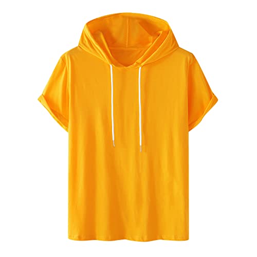 Hoodie Damen Kurzarm Einfarbig Kapuzenpullover Modische Sweatshirt Mit Kapuze Locker Kapuzenpulli Plus Size Hoody Oberteile Bequem Baumwolle Bluse Sommer Klassisch Tops Sportshirt Sommershirts von Generic