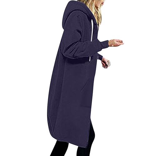 Hoodie Damen Sweatjacke 2024 Kapuzenjacke Herbst Winter Lang Sweatshirt Kapuzenpullover Mit Kapuze Reißverschluss Mantel Oversize Pullover Warehouse Deal von Generic
