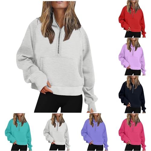Hoodie Damen Sweatjacke Kapuzenjacke Basic Winter Sweatshirt Kapuzenpullover mit Kapuze Reißverschluss Mantel Zipper Pullover von Generic
