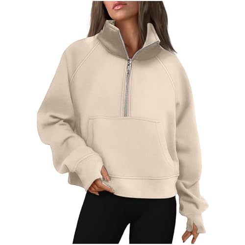 Hoodie Damen Sweatjacke Kapuzenjacke mit Fleecet-Innenfutter Basic Zip Up Hoodie Pullover Winter Damen-Oberteile von Generic