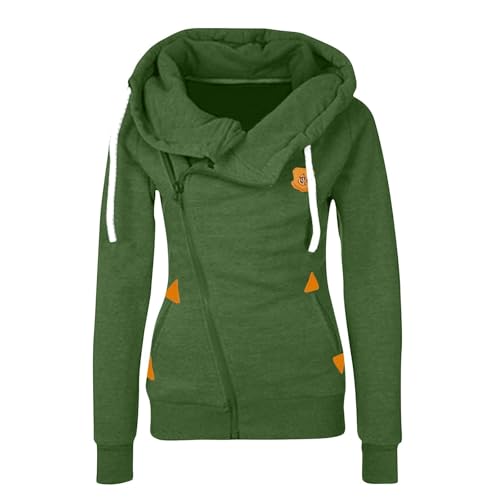 Hoodie Damen Winter Langarm Stehkragen Kapuzenpullover Warme Casual Pullover Hoody mit Kapuze Kapuzenpullover Zipper Hoodie Herbst Winter Pulli Sweatjacke mit Reißverschluss von Generic