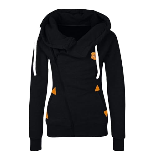Hoodie Damen Winter Langarm Stehkragen Kapuzenpullover Warme Casual Pullover Hoody mit Kapuze Kapuzenpullover Zipper Hoodie Herbst Winter Pulli Sweatjacke mit Reißverschluss von Generic