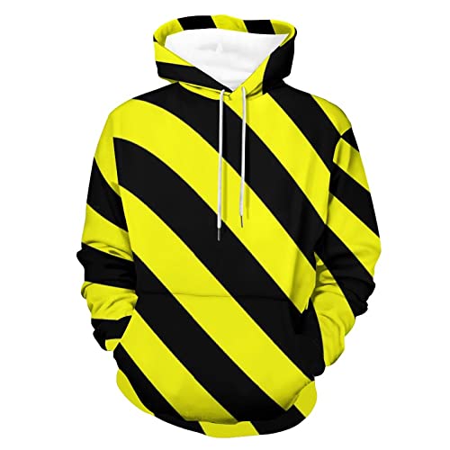 Hoodie Für Erwachsene Gelb Und Schwarz Gestreift Sweatshirts Hoody Mit Tasche Für Herren Damen von Generic