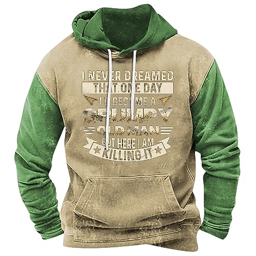 Hoodie Herren, Langarm Sweatjacke Kapuzenpullover Casual Sweatshirt Classic Hoody mit Reißverschlusstaschen Sweatshirt Streetwear Sweatjacke Langarm Kapuzenpulli Frühling Herbst Winter (Grün,3XL) von Generic