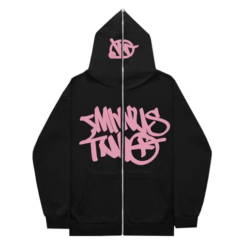 Hoodie Herren, Sweatjacke Kapuzenjacke Herren Minus Two Cargo Hoodies Für Männer Zipper Hoodie Y2K Kapuzenpullover mit Reißverschluss Hip Hop Streetwear Urban Pullover Unisex Lässig Jacke von Generic