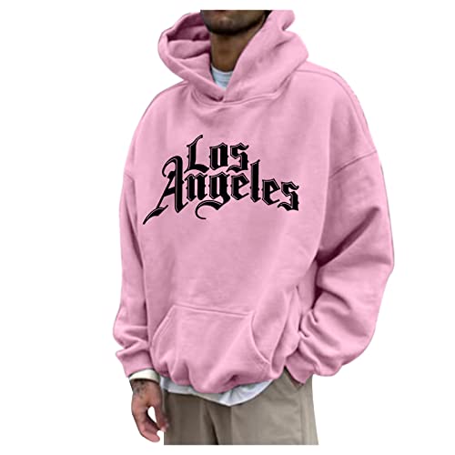 Hoodie Herren,Pullover Herren LOS Angeles Langarm Hoodie mit Kapuze Tasche Oversize Kapuzenpullover Casual Sport Fitness Herbst Winter Sweatshirt Kapuzenjacke Kapuzenpulli Pulli Sweatjacke von Generic