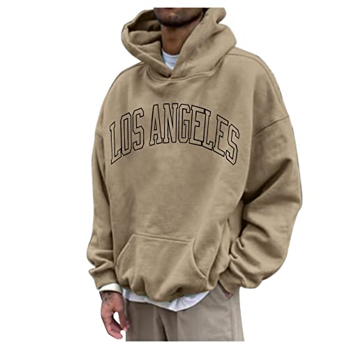 Hoodie Herren,Pullover Herren LOS Angeles Langarm Hoodie mit Kapuze Tasche Oversize Kapuzenpullover Casual Sport Fitness Herbst Winter Sweatshirt Kapuzenjacke Kapuzenpulli Pulli Sweatjacke von Generic