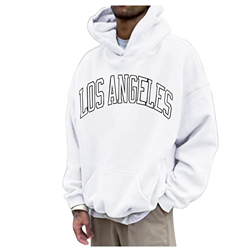 Hoodie Herren,Pullover Herren LOS Angeles Langarm Hoodie mit Kapuze Tasche Oversize Kapuzenpullover Casual Sport Fitness Herbst Winter Sweatshirt Kapuzenjacke Kapuzenpulli Pulli Sweatjacke von Generic