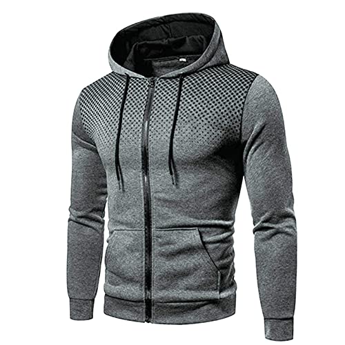 Hoodie Herren,Pullover Herren Tupfen Zip up Langarm Hoodie mit Kapuze Reißverschluss Kapuzenpullover Sweatjacke Casual Sport Herbst Winter Sweatshirt Lose Kapuzenjacke Kapuzenpulli Pulli von Generic