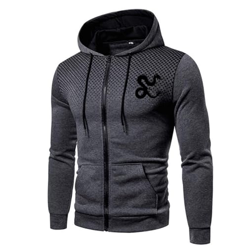 Hoodie Herren,Pullover Herren Tupfen Zip up Langarm Hoodie mit Kapuze Reißverschluss Kapuzenpullover Sweatjacke Casual Sport Herbst Winter Sweatshirt Lose Kapuzenjacke Kapuzenpulli Pulli von Generic