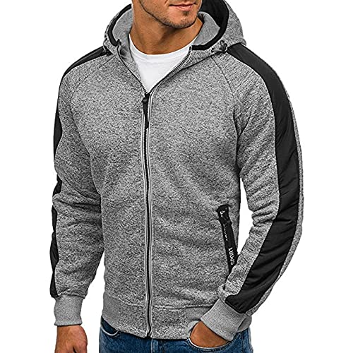 Hoodie Herren,Pullover Herren Zip up Langarm Hoodie mit Kapuze Kapuzenpullover mit Reißverschluss Sweatjacke Kordelzug Casual Sport Winter Sweatshirt Kapuzenjacke Kapuzenpulli Pulli von Generic