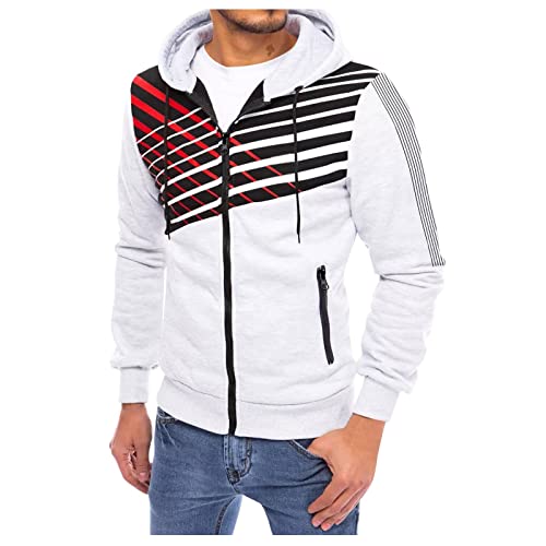 Hoodie Herren,Pullover Herren Zip up Langarm Hoodie mit Kapuze Kapuzenpullover mit Reißverschluss Sweatjacke Kordelzug Casual Sport Herbst Winter Sweatshirt Kapuzenjacke Kapuzenpulli Pulli von Generic