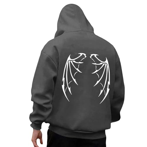 Hoodie Herren Freizeit Pullover Winter Warm Langarm Kordelzug Sweatshirt Männer Kapuzenpullover Hoodie Herren Damen Halloween Pullover mit Totenkopf von Generic