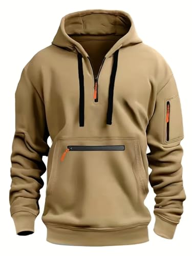 Hoodie Herren Oversize Winter Dicke Kapuzenpulli Casual Sweatshirt Hip Hop Outdoor Kapuzenpullover Personalisierte Hoodie Langarm Pullover mit Taschen Kordelzug 2024 Winter Pulli Sale Angebote von Generic