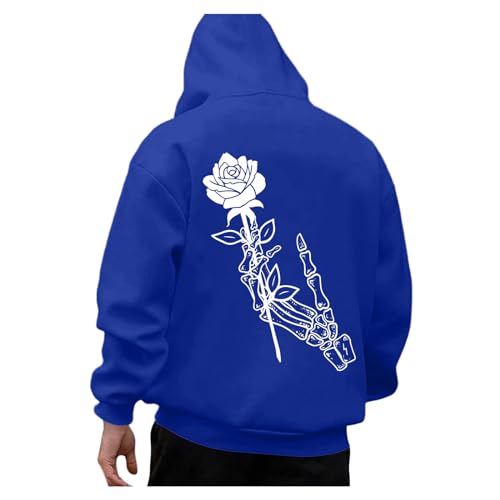 Hoodie Herren Oversize mit Backprint Y2k Hoody mit Kapuze Basic Pullover Vintage Print Hoodies für Männer Anime Kapuzenpullover Schwarzer Coole Streetwear Drip Klamotten Oversized Pullover Herren von Generic