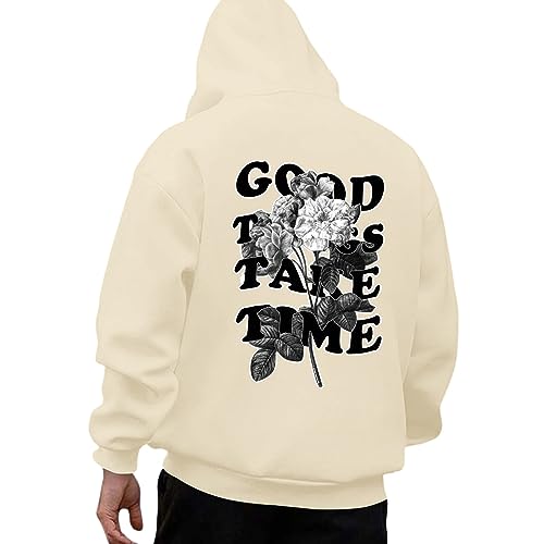 Hoodie Herren mit Backprint Kapuzenpullover Herren Oversize Y2k Hoody mit Kapuze Basic Pullover mit Backprint Hoodie Männer Sweatshirt Streetwear Sweatjacke Langarm Kapuzenpulli Klamotten von Generic