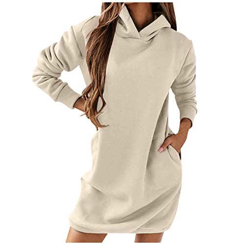 Hoodie Kleid Damen Baumwolle - Sweatshirt Kleid Lang - Kapuzenpullover Kleider Lang Rollkragen Warm Pulloverkleid Plüsch Sweatkleid Langarm Sweatshirt Freizeitkleid Winter Sweatkleid Mit Kapuze Hoodie Kleid Damen Baumwolle - Sweatshirt Kleid Lang - Kapuzenpullover Kleider Lang Rollkragen Warm Pulloverkleid Plüsch Sweatkleid Langarm Sweatshirt Freizeitkleid Winter Sweatkleid Mit Kapuze von Generic