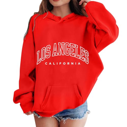 Hoodie Pullover Teenager Mädchen Buchstabe Drucken Rundhals Kapuzenpullover mit Taschen lässig Locker Langarm Sweatshirt Kleinkind Sportlich Rippensaum Hoodie Herbst Winter Oberteile Tops 3-12 Jahre von Generic