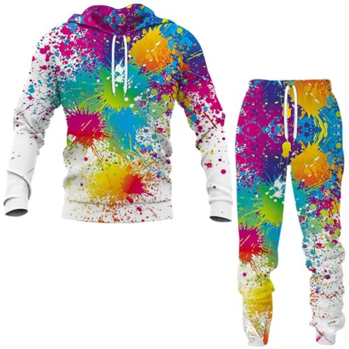 Hoodie Sweatpants Anzug 3D Trainingsanzug Sweatshirt Hosen Set S-6XL (Bount6,6XL) von Generic