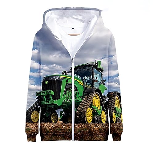 Hoodies 3D Druck Kawaii Traktor Motorrad Reißverschluss Sweatshirts Jungen Mädchen Mode Übergröße Mantel color1,110 von Generic