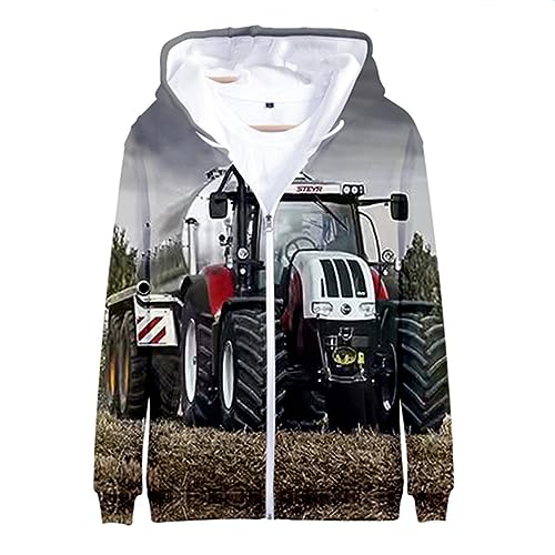 Hoodies 3D Druck Kawaii Traktor Motorrad Reißverschluss Sweatshirts Jungen Mädchen Mode Übergröße Mantel color10,110 Hoodies 3D Druck Kawaii Traktor Motorrad Reißverschluss Sweatshirts Jungen Mädchen Mode Übergröße Mantel color10,110 von Generic