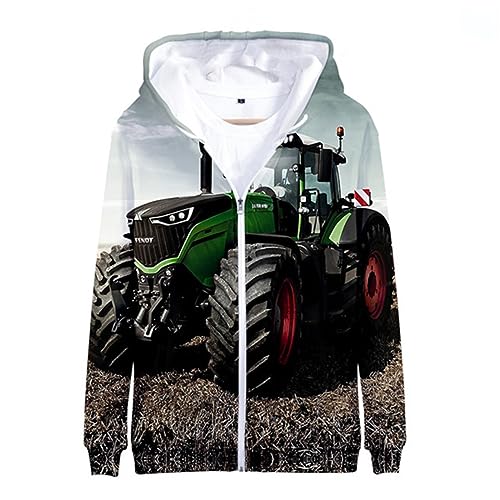 Hoodies 3D Druck Kawaii Traktor Motorrad Reißverschluss Sweatshirts Jungen Mädchen Mode Übergröße Mantel color7,120 von Generic