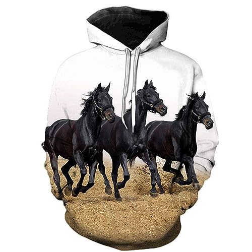 Hoodies 3D Druck Tier Pferd Sweatshirts Jungen Mädchen Unisex Mode Sweatshirts Kinder Langarm Mantel color8,160 von Generic