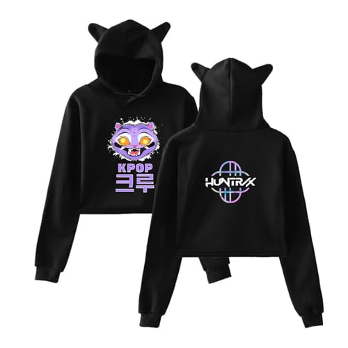 Hoodies Kpop D-De-Mon H-Hunters Demon Hunters Merch Hoodie Rumi Kostüm Mira Cosplay Kapuzenpullover Zoey Sweatshirt Katzenohren Kurzpullover Für Mädchen von Generic