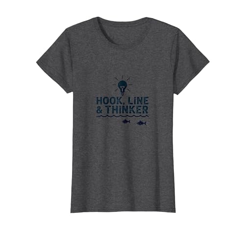 Hook Line & Thinker Jungen Angeln Clever Angler Humor T-Shirt, Damen, Anthrazit Meliert, XS Hook Line & Thinker Jungen Angeln Clever Angler Humor T-Shirt, Damen, Anthrazit Meliert, XS von Generic