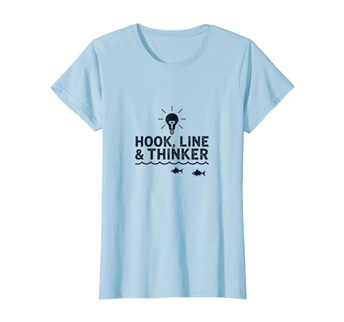 Hook Line & Thinker Jungen Angeln Clever Angler Humor T-Shirt, Damen, Himmelblau, XXL Hook Line & Thinker Jungen Angeln Clever Angler Humor T-Shirt, Damen, Himmelblau, XXL von Generic