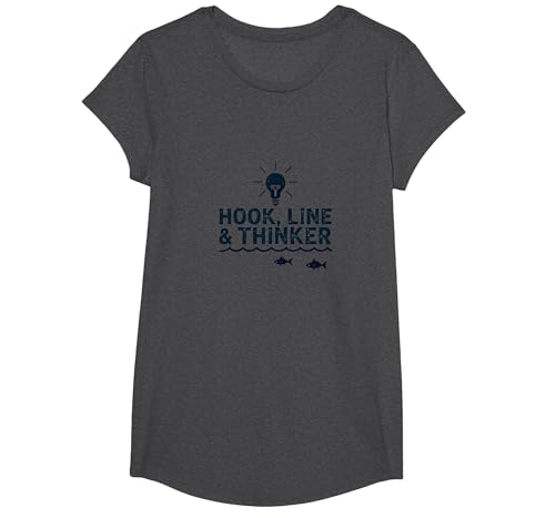 Hook Line & Thinker Jungen Angeln Clever Angler Humor T-Shirt, Girls, Anthrazit Meliert, XS Hook Line & Thinker Jungen Angeln Clever Angler Humor T-Shirt, Girls, Anthrazit Meliert, XS von Generic