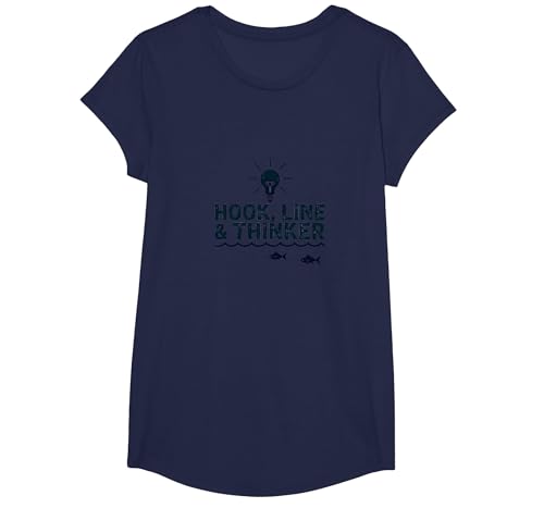 Hook Line & Thinker Jungen Angeln Clever Angler Humor T-Shirt, Girls, Marineblau, XS Hook Line & Thinker Jungen Angeln Clever Angler Humor T-Shirt, Girls, Marineblau, XS von Generic